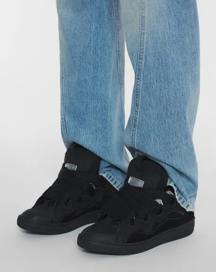Men Lanvin Sneakers Curb Leather Sneakers Blackblack Men Lanvin Sneakers Curb Leather Sneakers Blackblack