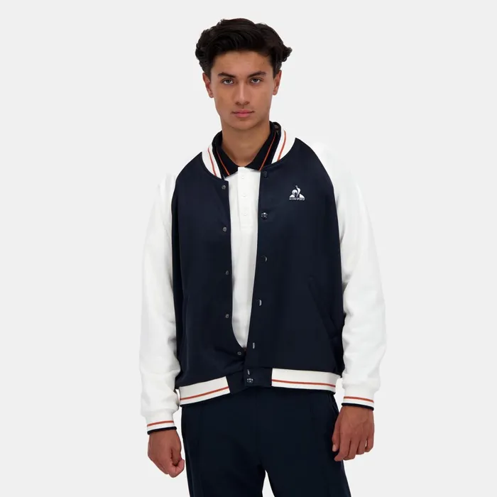 Men Le Coq Sportif Jackets Hritage Bomber Homme Sky Captainmarshmallow
