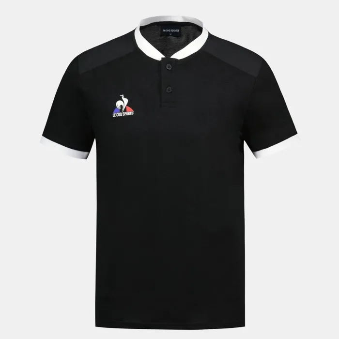 Men Le Coq Sportif Polos Shirts Tennis Polo Shirt Black