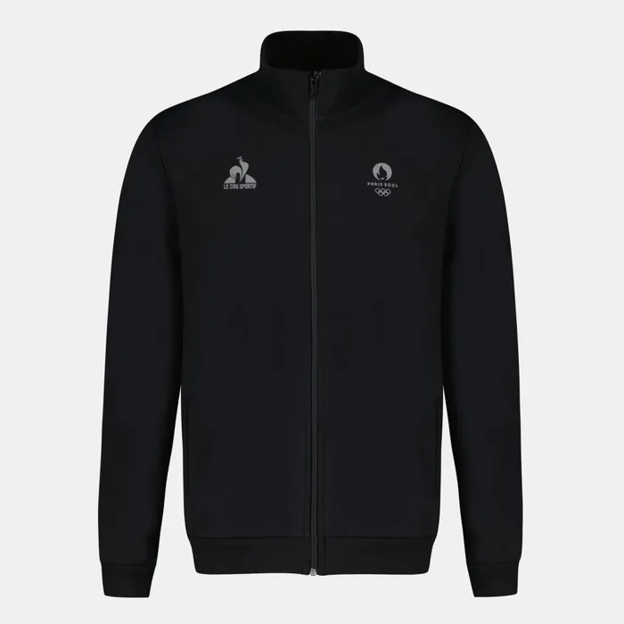 Men Le Coq Sportif Sweatshirts Paris 2024 ZipUp Sweatshirtshirt Black