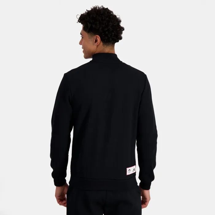 Men Le Coq Sportif Sweatshirts Paris 2024 ZipUp Sweatshirtshirt Black