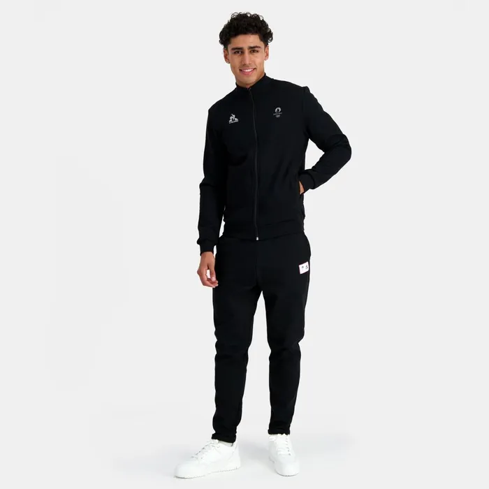 Men Le Coq Sportif Sweatshirts Paris 2024 ZipUp Sweatshirtshirt Black