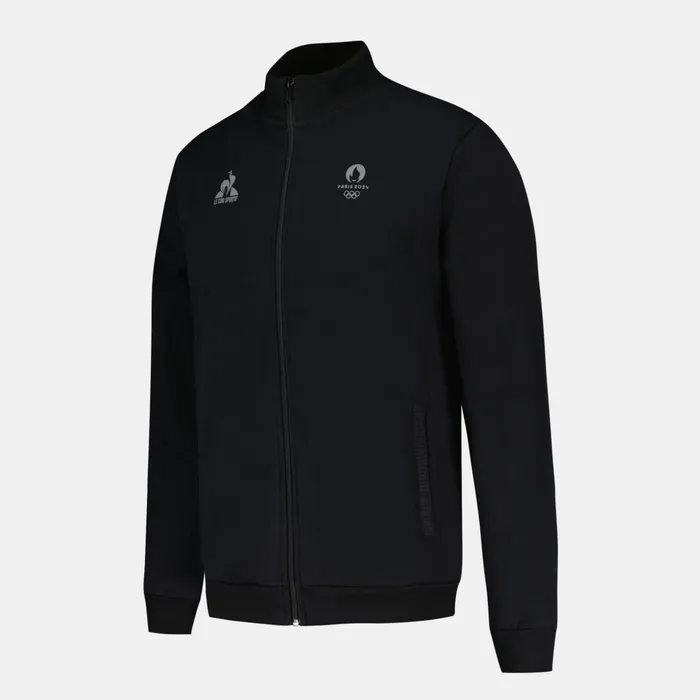 Men Le Coq Sportif Sweatshirts Paris 2024 ZipUp Sweatshirtshirt Black