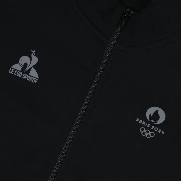 Men Le Coq Sportif Sweatshirts Paris 2024 ZipUp Sweatshirtshirt Black