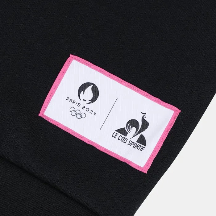 Men Le Coq Sportif Sweatshirts Paris 2024 ZipUp Sweatshirtshirt Black