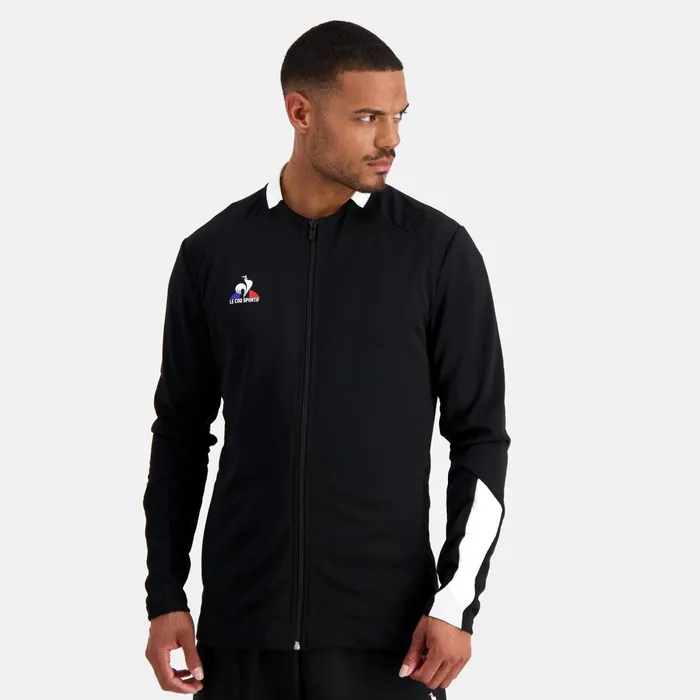 Men Le Coq Sportif Sweatshirts Training ZipUp Sweatshirtshirt Black
