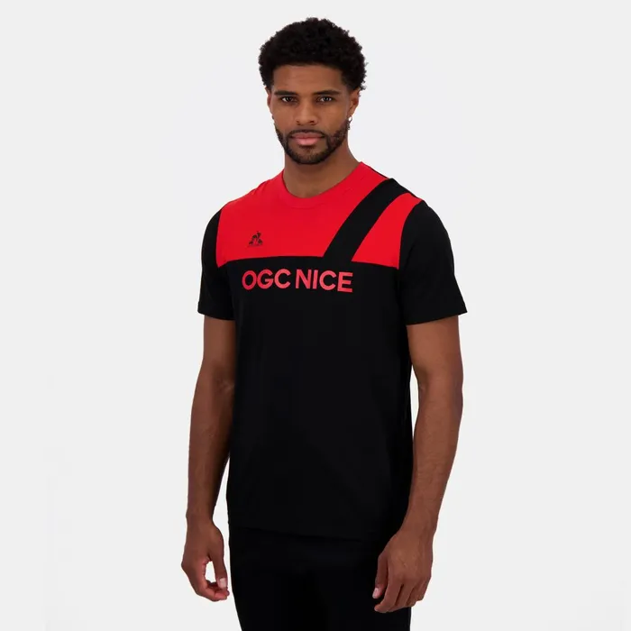 Men Le Coq Sportif Tshirts And Tops OGC Nice TShirt Blackred N