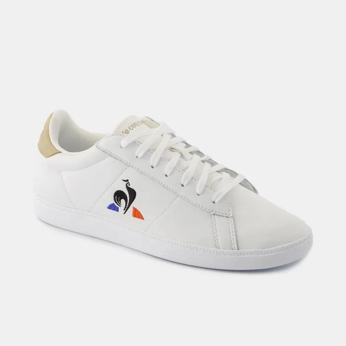 Men Le Coq Sportif Trainers And Sneakers Shoes COURTSET2 Optical Whitetan
