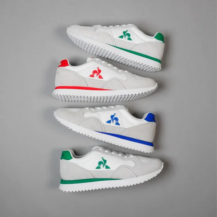 Men Le Coq Sportif Trainers And Sneakers Shoes JET STAR2 Optical Whitejolly Green Men Le Coq Sportif Trainers And Sneakers Shoes JET STAR2 Optical Whitejolly Green