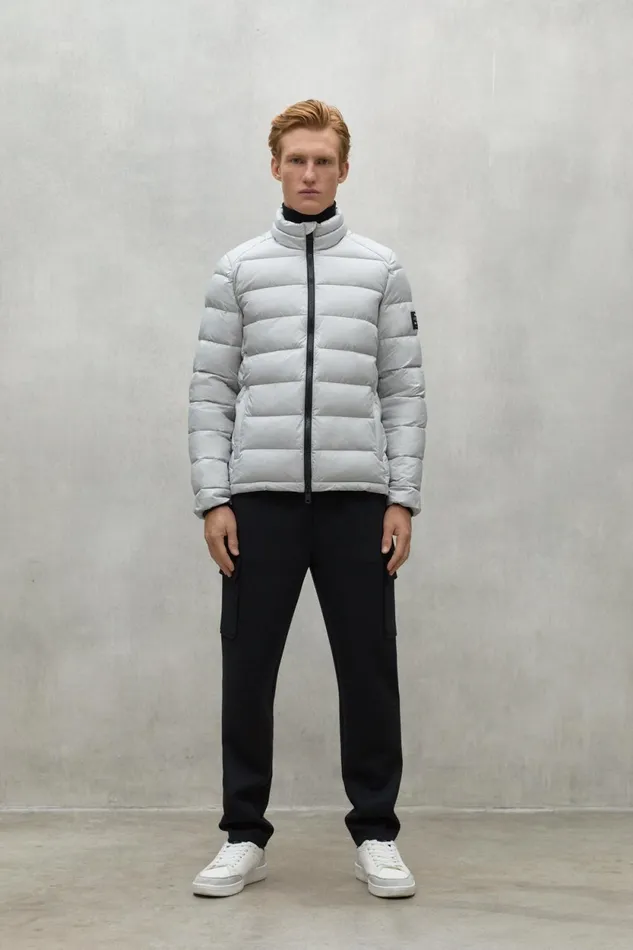 Men Light Grey Beret Jacket Ecoalf Coats And Jackets
