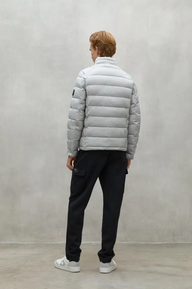 Men Light Grey Beret Jacket Ecoalf Coats And Jackets