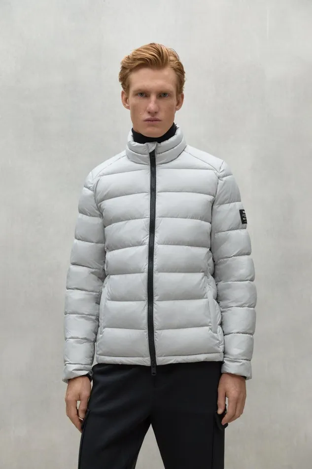 Men Light Grey Beret Jacket Ecoalf Coats And Jackets