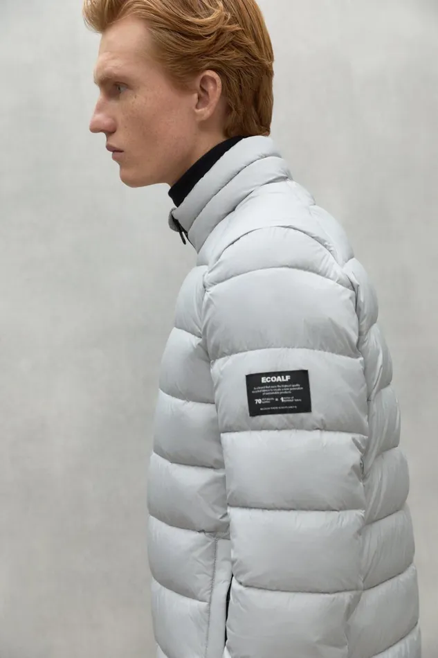 Men Light Grey Beret Jacket Ecoalf Coats And Jackets