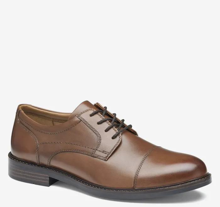 Men Mason Cap Toe Tan Full Grain JohnstonandMurphy LaceUps