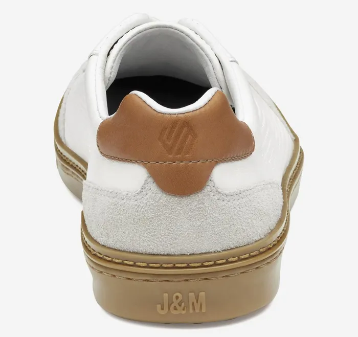 Men Mcguffey TToe White Embossed Full Grainsuede JohnstonandMurphy LaceUps Men Mcguffey TToe White Embossed Full Grainsuede JohnstonandMurphy LaceUps