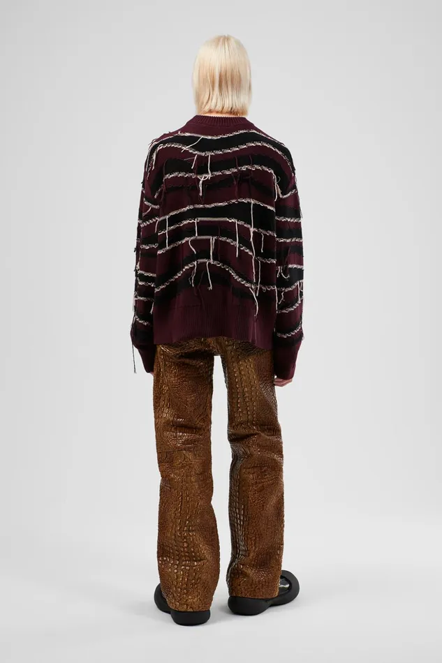 Men Melange Knit Sweater Brown Organic Cotton Knit Sweater Camper Knit Men Melange Knit Sweater Brown Organic Cotton Knit Sweater Camper Knit