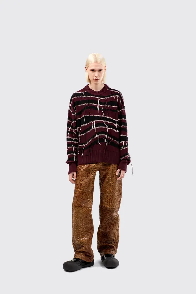 Men Melange Knit Sweater Brown Organic Cotton Knit Sweater Camper Knit Men Melange Knit Sweater Brown Organic Cotton Knit Sweater Camper Knit