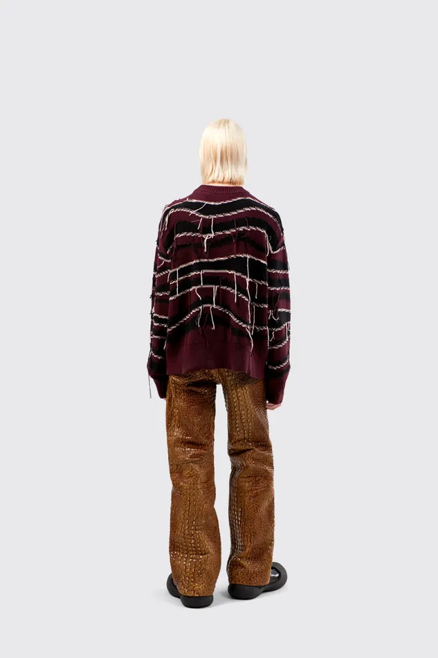 Men Melange Knit Sweater Brown Organic Cotton Knit Sweater Camper Knit Men Melange Knit Sweater Brown Organic Cotton Knit Sweater Camper Knit