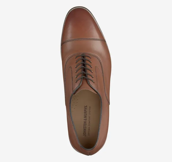 Men Melton Cap Toe Tan Calfskin JohnstonandMurphy LaceUps Men Melton Cap Toe Tan Calfskin JohnstonandMurphy LaceUps