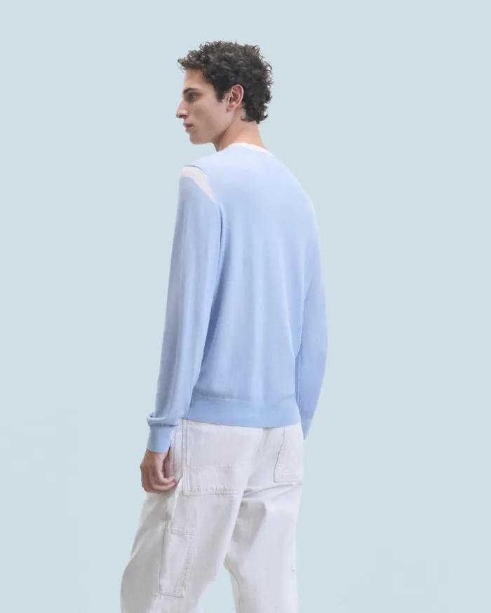 Men Merino Wool Sweaters From Future Crewneck Sweater Cloud Blue