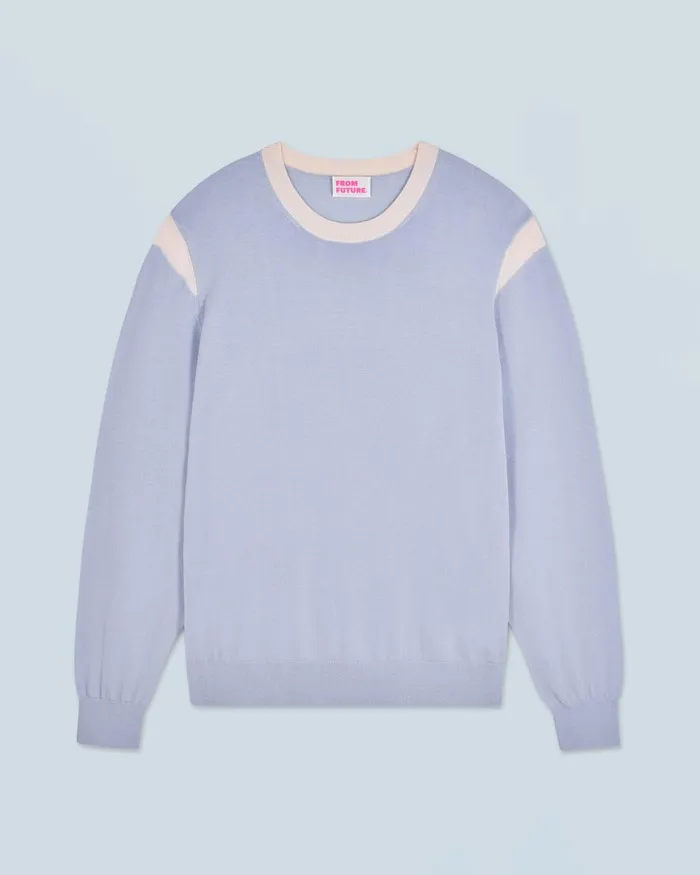 Men Merino Wool Sweaters From Future Crewneck Sweater Cloud Blue