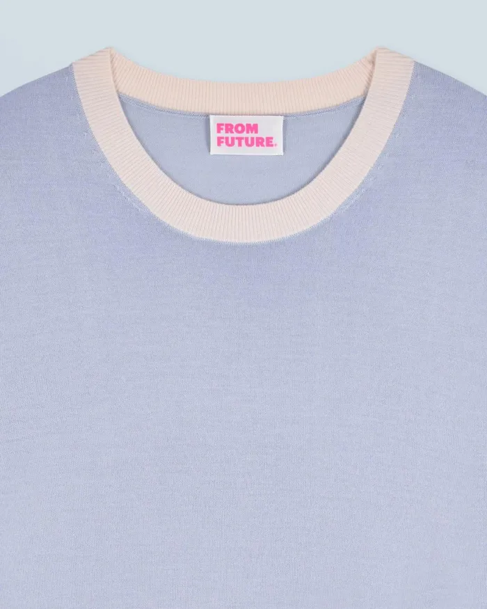 Men Merino Wool Sweaters From Future Crewneck Sweater Cloud Blue