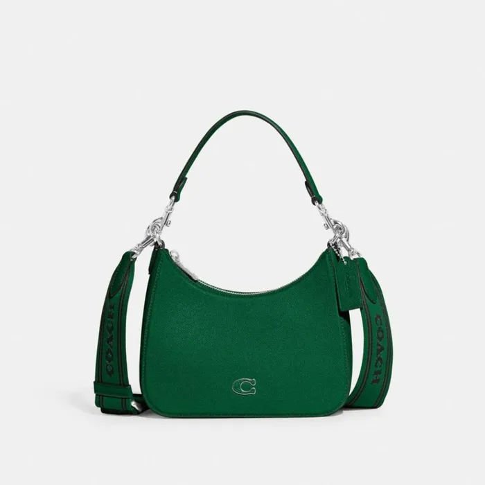 Men Messenger and Crossbody Coach Hobo Crossbody With Signature Canvas Detail Green Men Messenger and Crossbody Coach Hobo Crossbody With Signature Canvas Detail Green