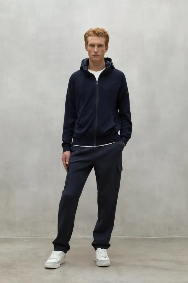 Men Navy Blue Peral Sweatshirt Ecoalf Knitwear