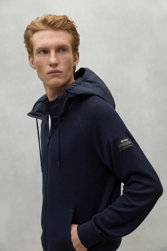 Men Navy Blue Peral Sweatshirt Ecoalf Knitwear