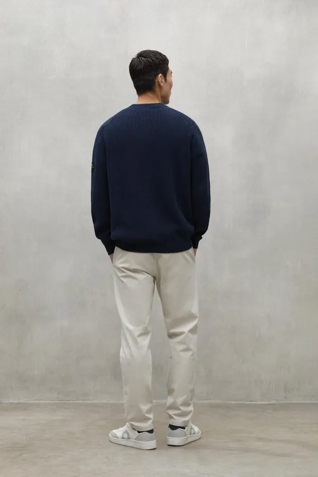Men Navy Blue Seyal Sweater Ecoalf Knitwear