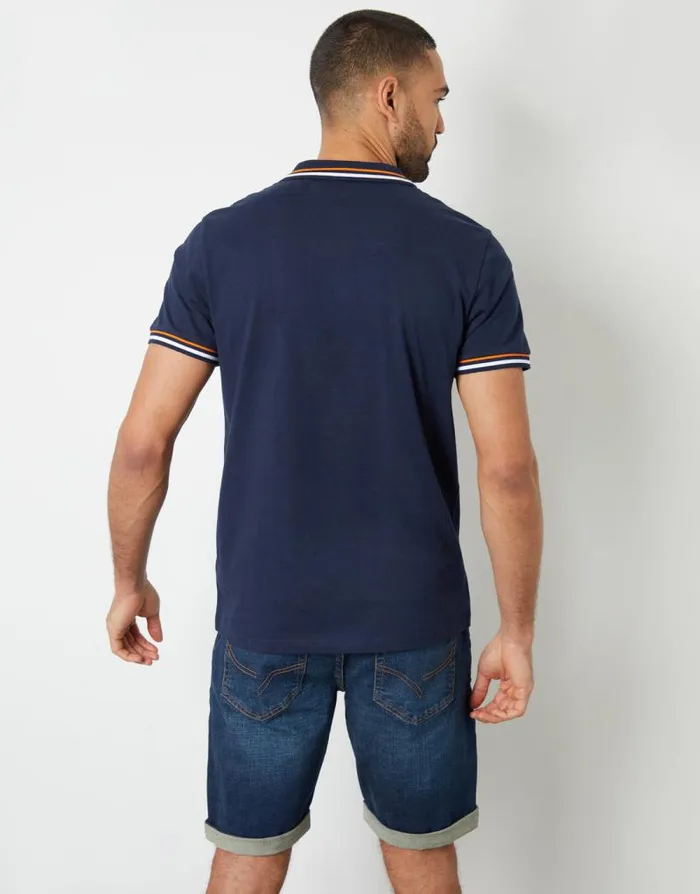 Men Navy Contrast Tipping Hidden Placket Polo Shirt Threadbare Polo Shirts Men Navy Contrast Tipping Hidden Placket Polo Shirt Threadbare Polo Shirts