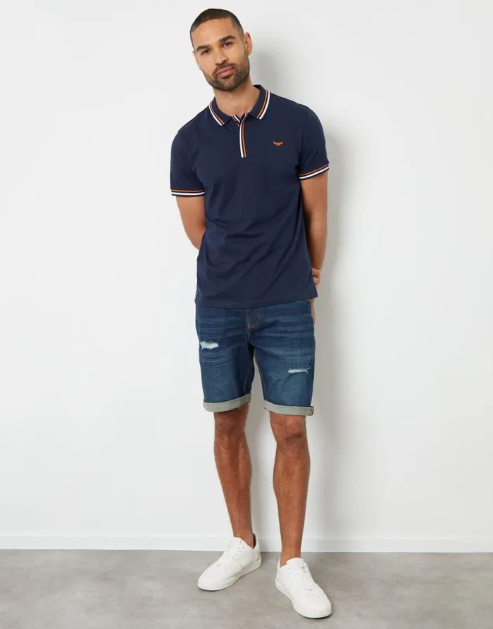 Men Navy Contrast Tipping Hidden Placket Polo Shirt Threadbare Polo Shirts Men Navy Contrast Tipping Hidden Placket Polo Shirt Threadbare Polo Shirts