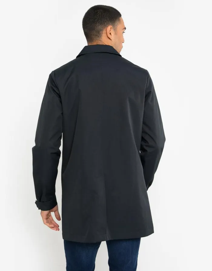 Men Navy Showerproof Longline Mac Threadbare Jackets Men Navy Showerproof Longline Mac Threadbare Jackets