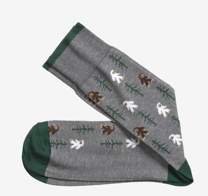 Men Novelty Socks Gray Yeti JohnstonandMurphy Socks