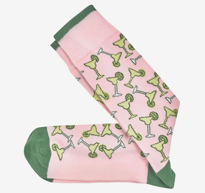 Men Novelty Socks Pink Margarita JohnstonandMurphy Socks