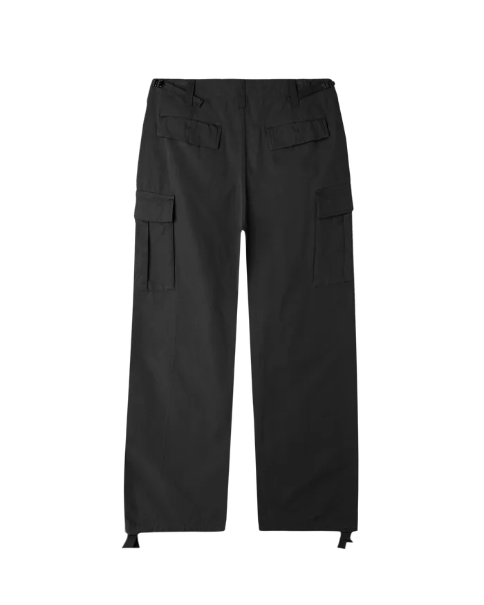 Men OBEY Clothing HARDWORK RIPSTOP CARGO PANT Black BOTTOMS