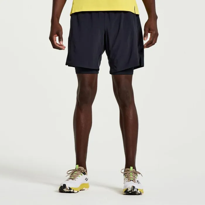 Men Outpace 7034 2In1 Short Black Saucony Bottoms