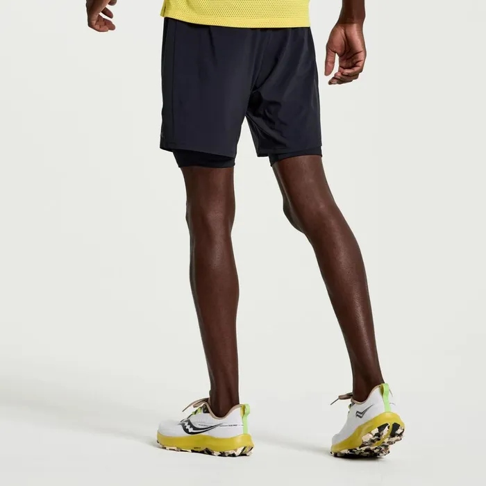 Men Outpace 7034 2In1 Short Black Saucony Bottoms