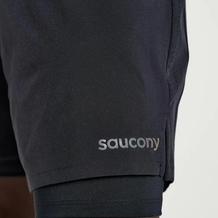 Men Outpace 7034 2In1 Short Black Saucony Bottoms
