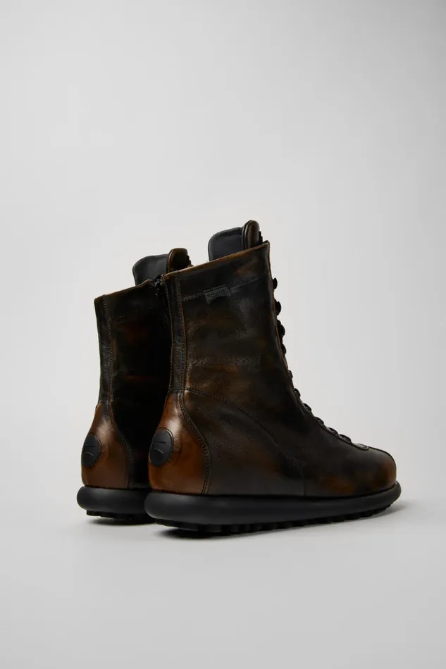 Men Pelotas Blackbrown Leather Boots Camper Ankle Boots Men Pelotas Blackbrown Leather Boots Camper Ankle Boots