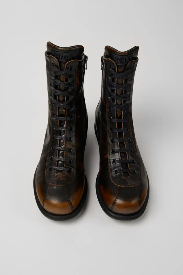 Men Pelotas Blackbrown Leather Boots Camper Ankle Boots Men Pelotas Blackbrown Leather Boots Camper Ankle Boots