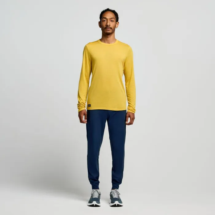 Men Peregrine Merino Long Sleeve Oak Heather Saucony Tops