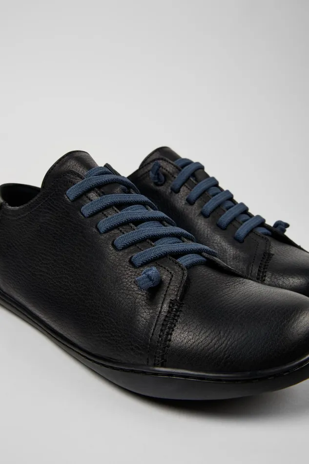 Men Peu Black Vegetable Tanned Leather Shoes Camper Casual Shoes