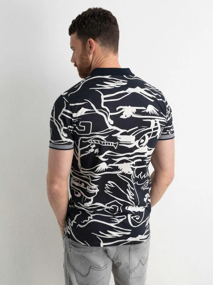 Men Polo Shirts Petrol Industries Artwork Polo Shirt Midnight Navy