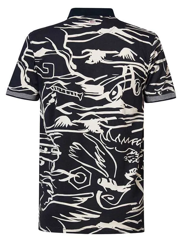 Men Polo Shirts Petrol Industries Artwork Polo Shirt Midnight Navy