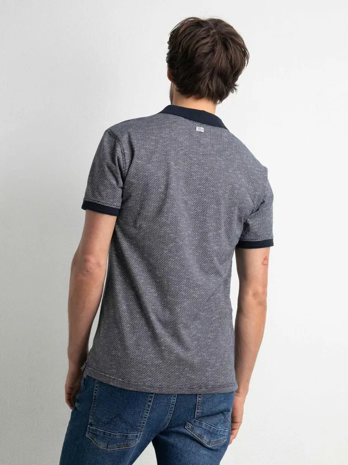 Men Polo Shirts Petrol Industries Polo Shirt With An AllOver Print Midnight Navy
