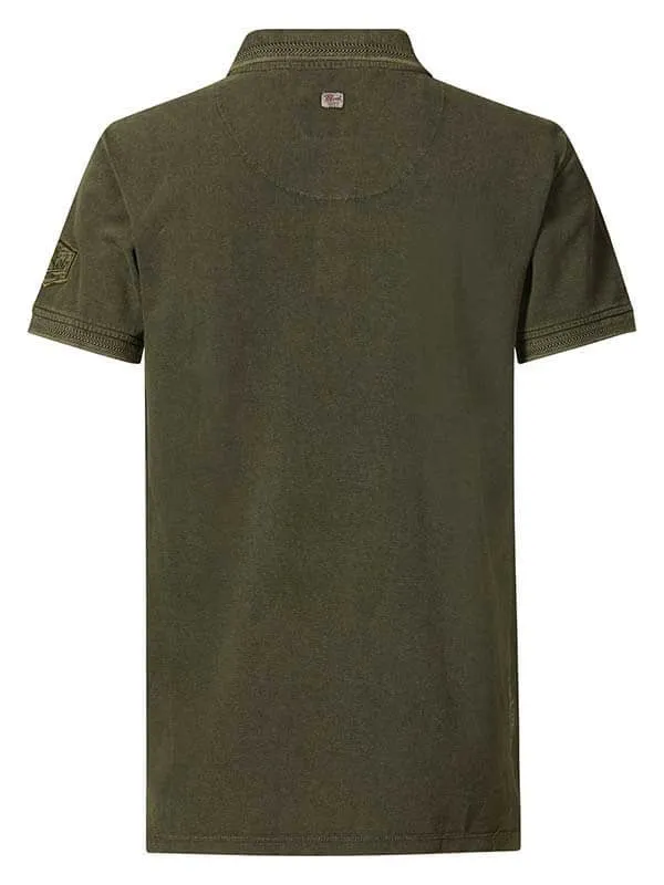 Men Polo Shirts Petrol Industries VintageLook Polo Shirt Forest Night