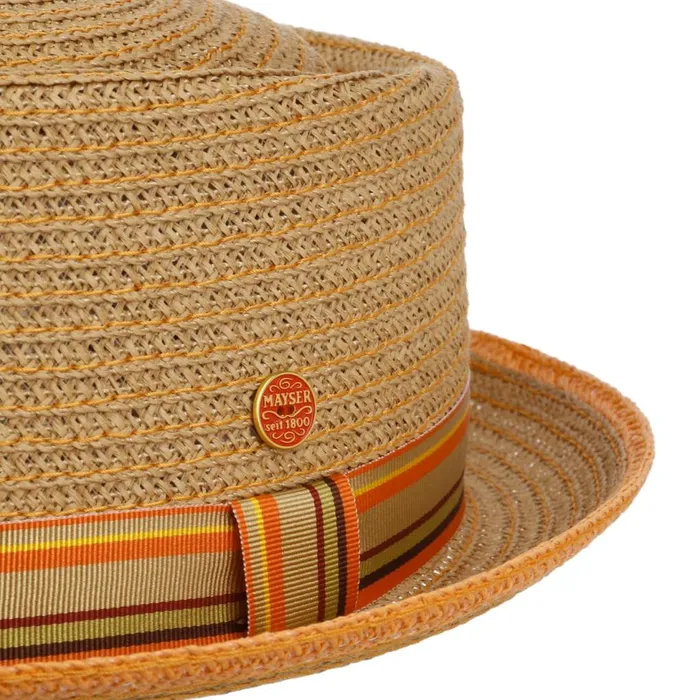 Men Pork Pie Hats Mayser Andy Orange Pork Pie Straw Hat Orange