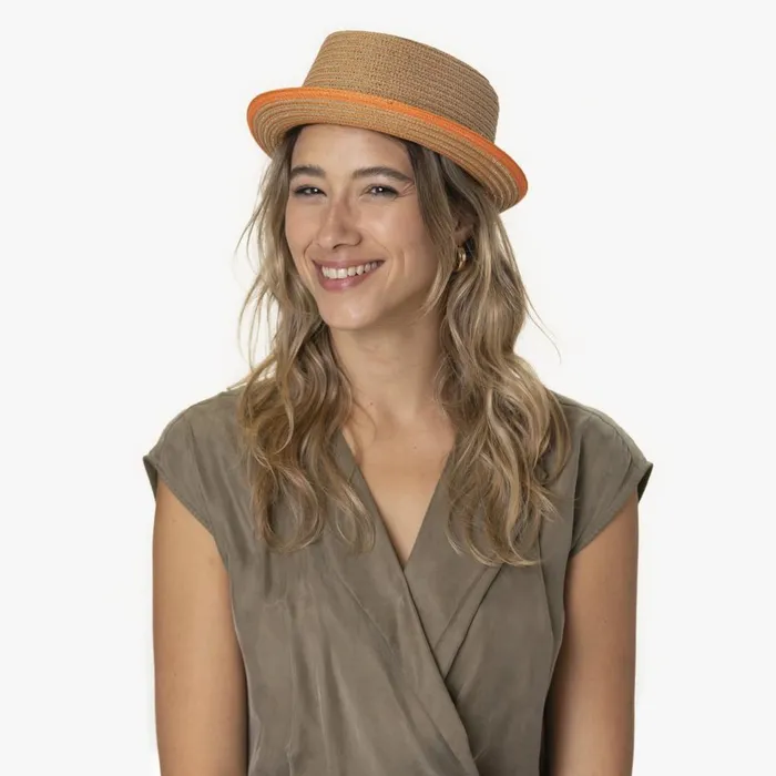 Men Pork Pie Hats Mayser Andy Orange Pork Pie Straw Hat Orange