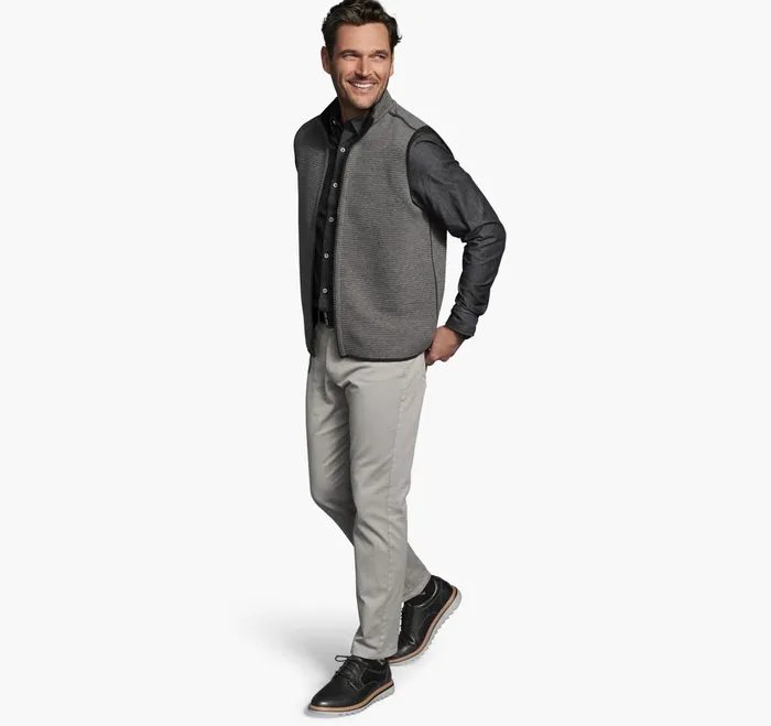 Men Reversible Channel Quilted Vest Gray Heatherblack JohnstonandMurphy Coats Jackets and Vests Men Reversible Channel Quilted Vest Gray Heatherblack JohnstonandMurphy Coats Jackets and Vests